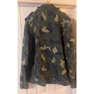 Kaun Camouflage Mens Utility Jacket Size 2xl Camo Hip Hop Streetwear